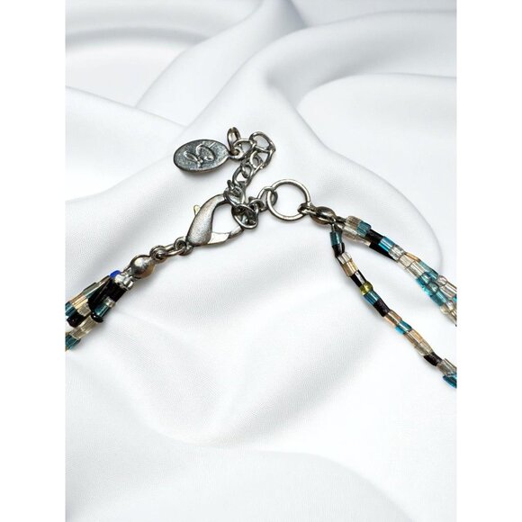 CJ Banks Glass Pendant Peacock Necklace With Multicolor Beads - Picture 7 of 8